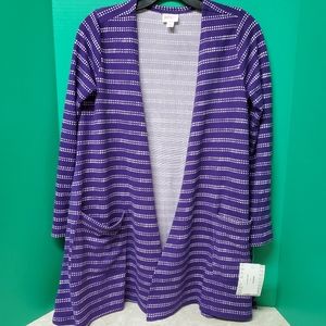 Lularoe Caroline Open Front Cardigan New S Purple